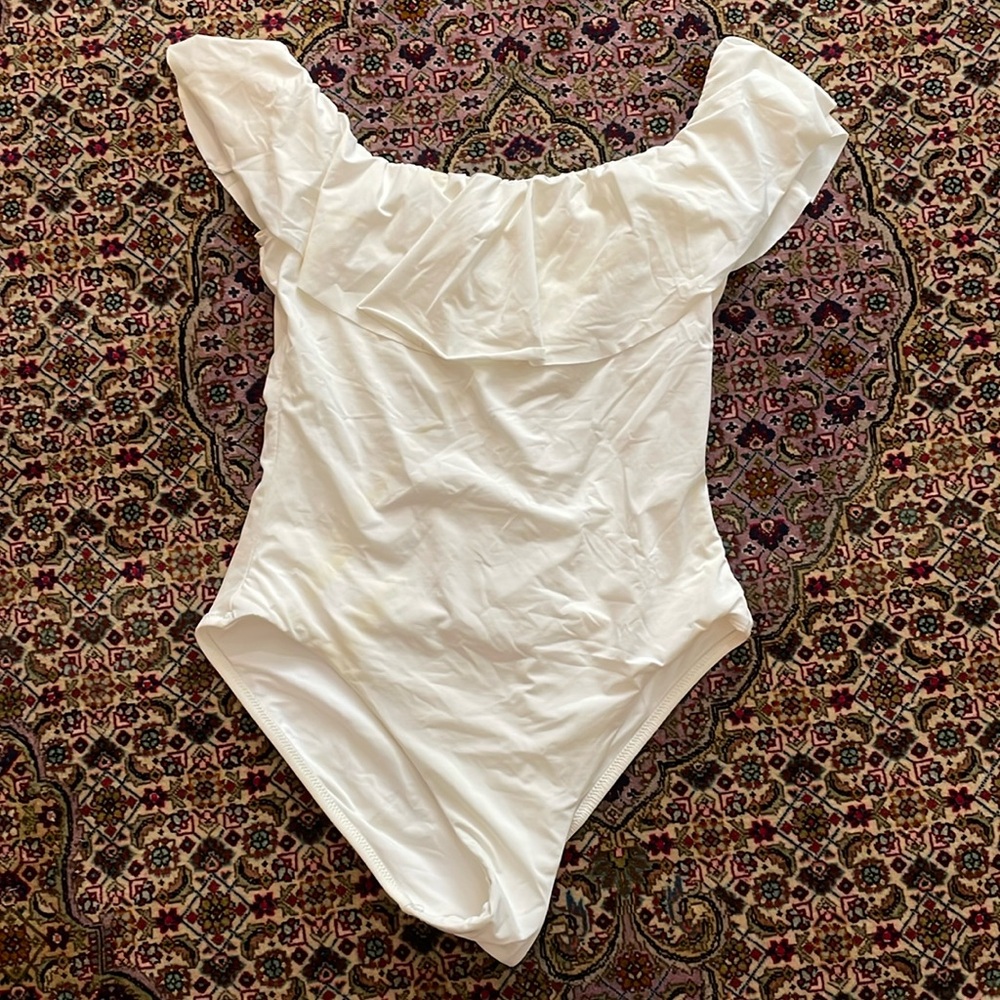 Trina Turk White off shoulder one piece